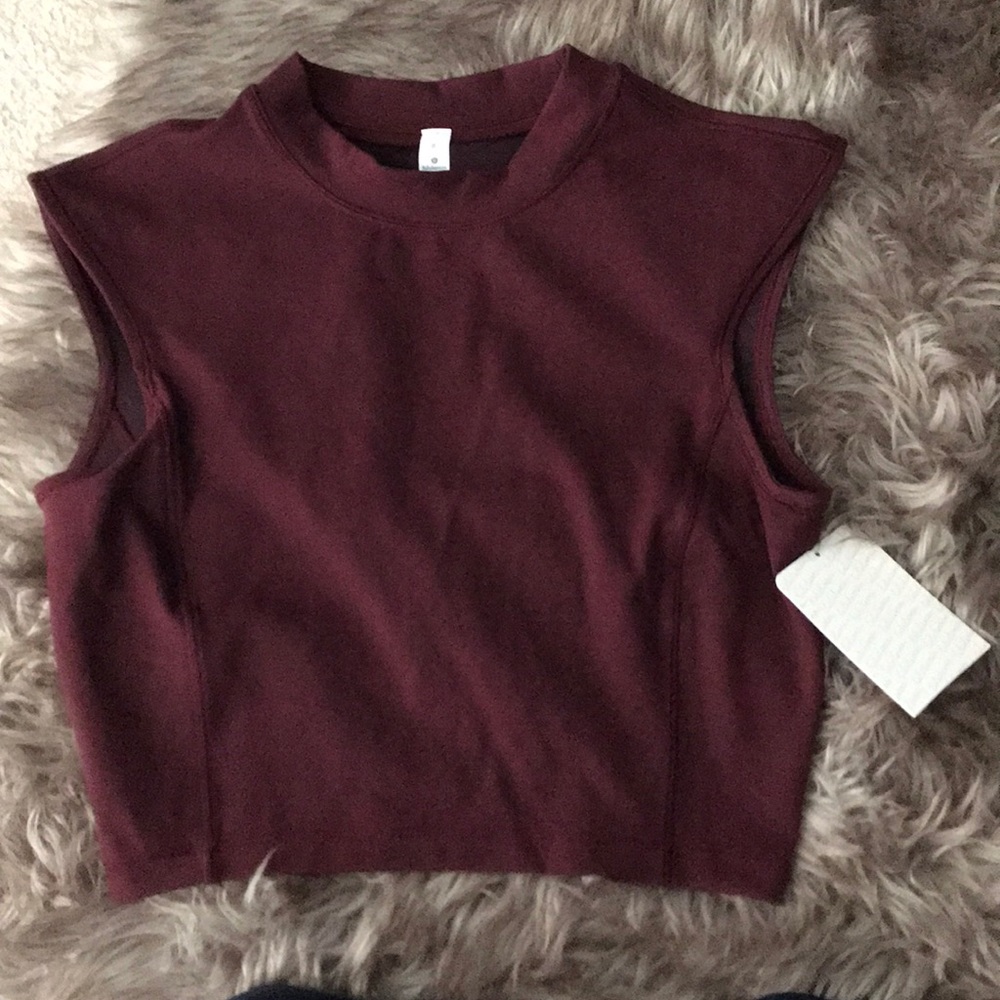 lululemon athletica Burgundy Sleeveless Crop Top